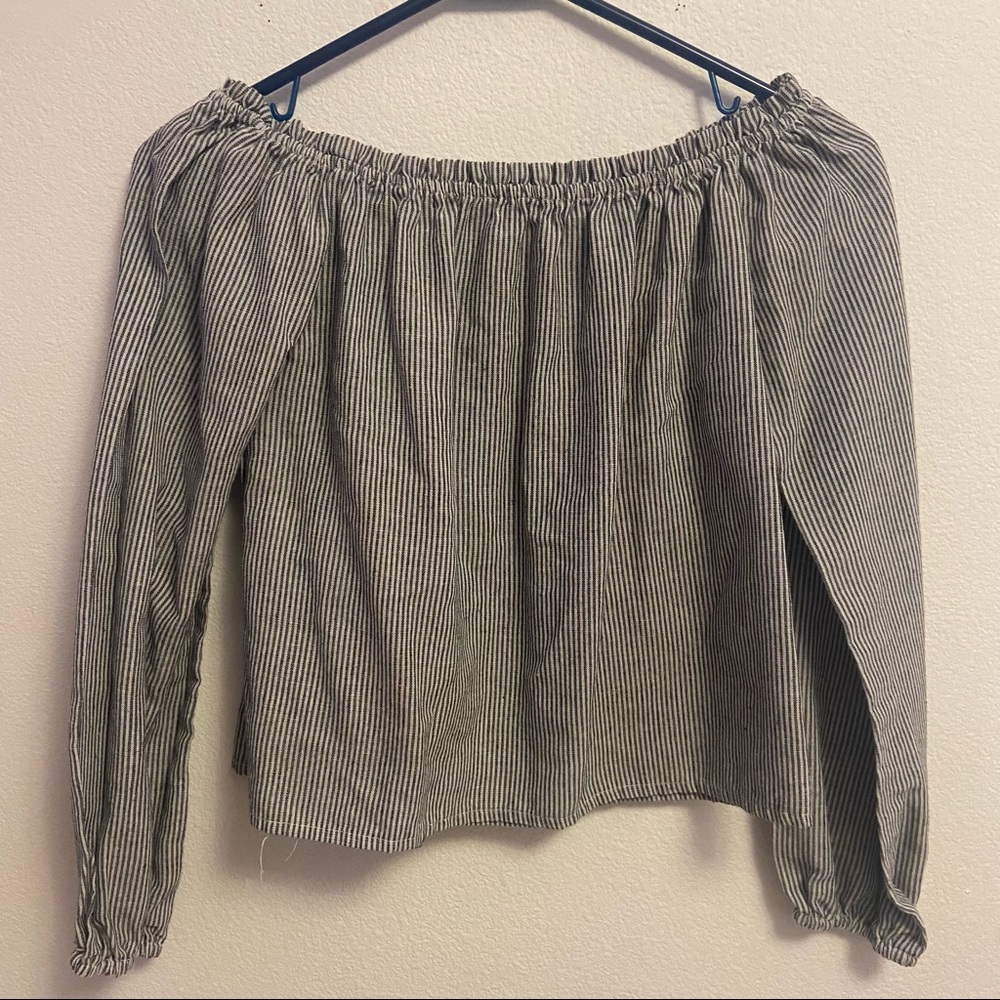 Off shoulder striped brandy melville top